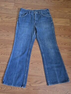 Vintage Big Yank Blue Jeans Men's 32x27 Fit Wide Flare Made in USA 70s Unisex